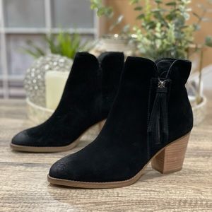 Frye Black Suede Ankle Booties